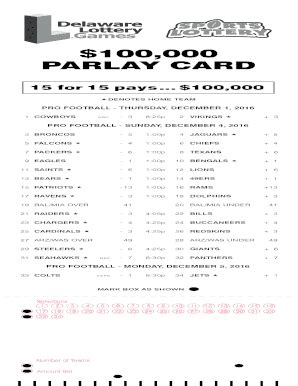Parlay Card Excel Template